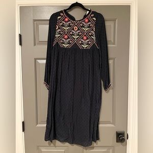 Zara Embroidered Midi Dress size XS
